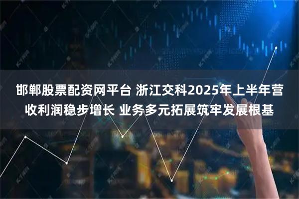 邯郸股票配资网平台 浙江交科2025年上半年营收利润稳步增长 业务多元拓展筑牢发展根基