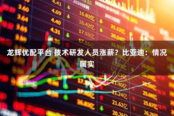 龙辉优配平台 技术研发人员涨薪？比亚迪：情况属实